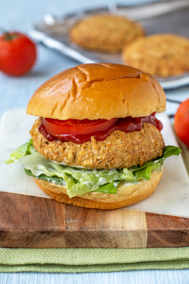 Easy Cheesy Chickpea Burgers - the best low prep veggie burgers!