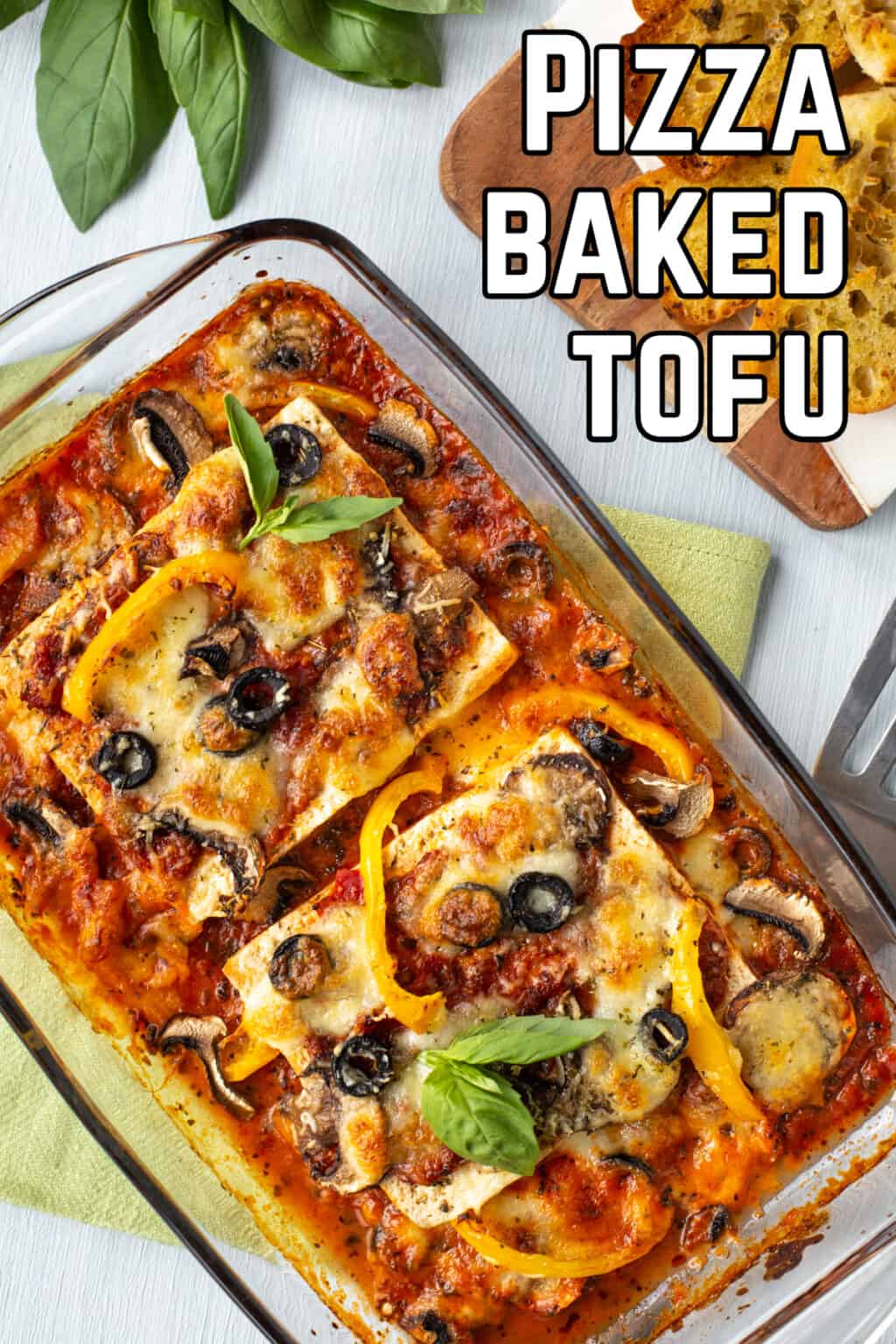 Pizza Baked Tofu Easy Cheesy Vegetarian