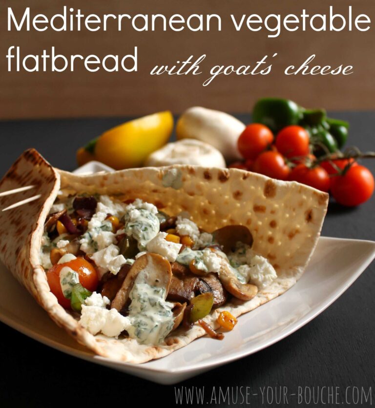 Mediterranean vegetable flatbread with goat’s cheese