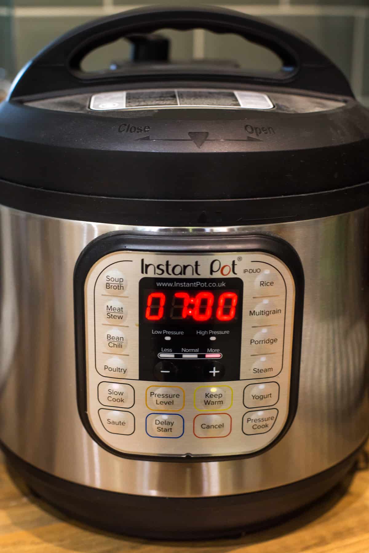 Instant Pot set to slow cook for 7 hours
