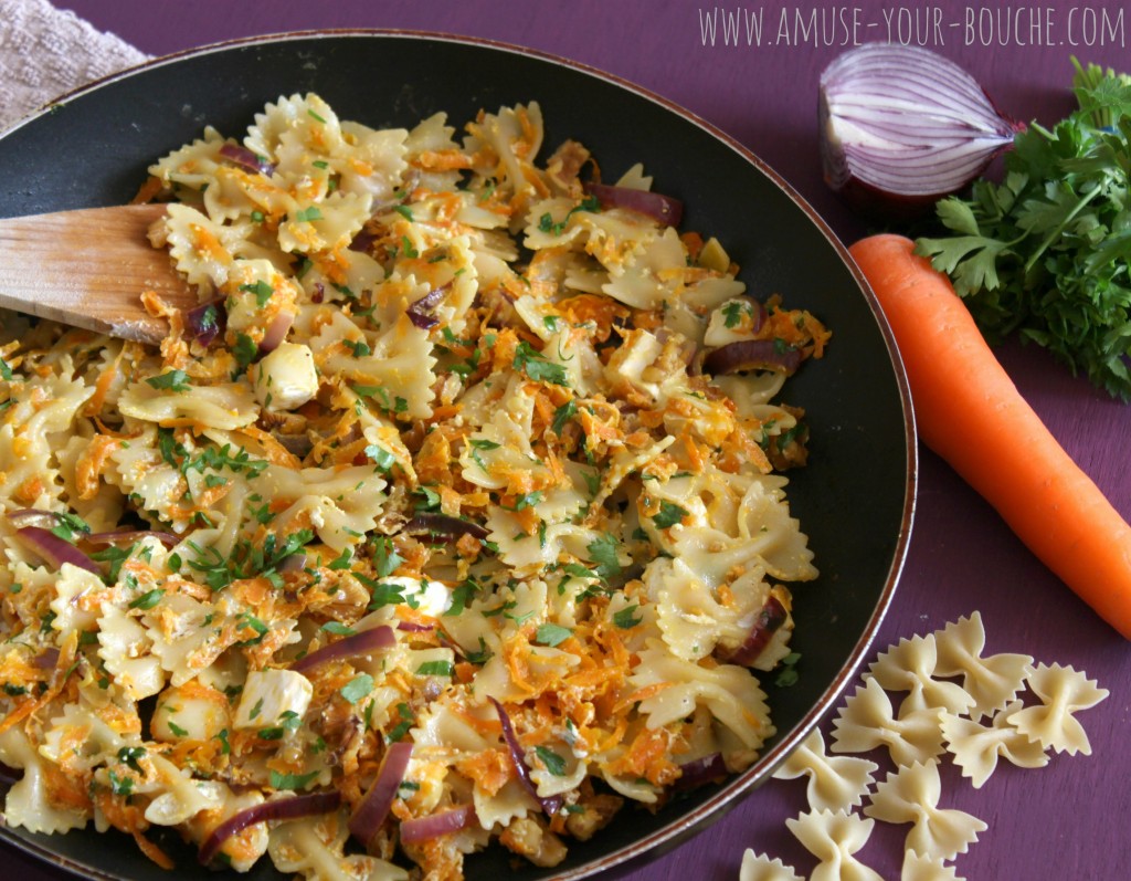 Creamy carrot and brie pasta