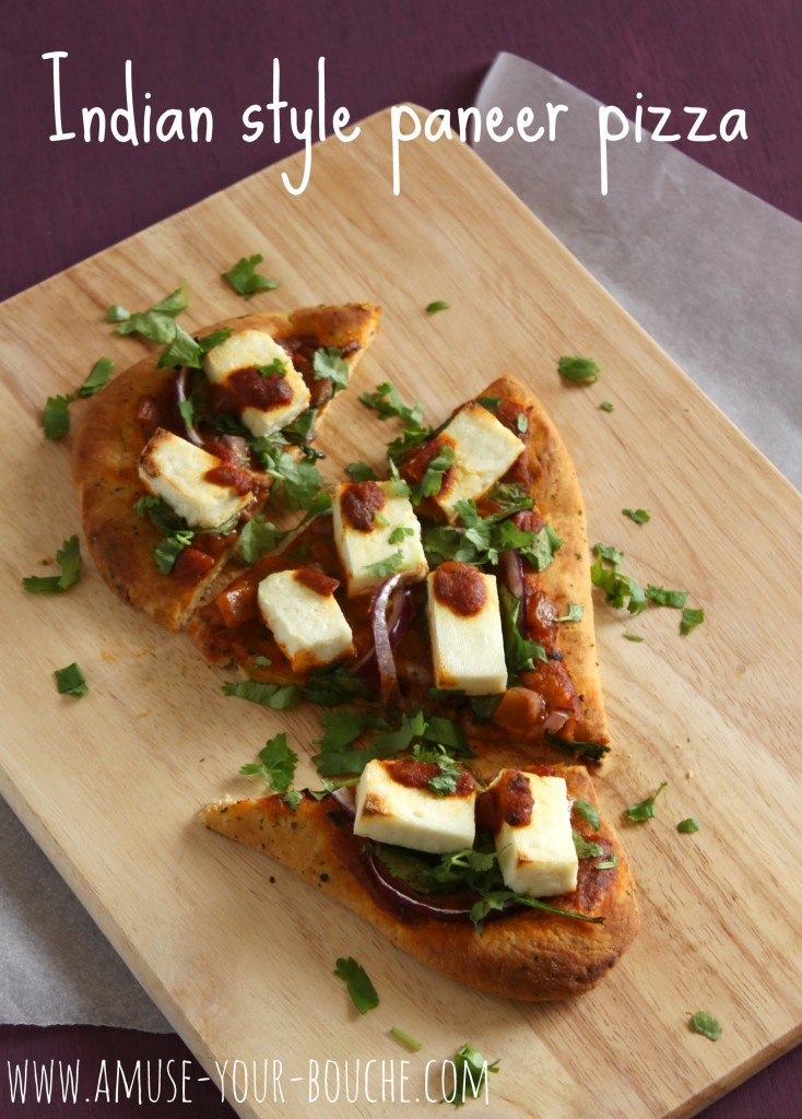 Indian style paneer pizza