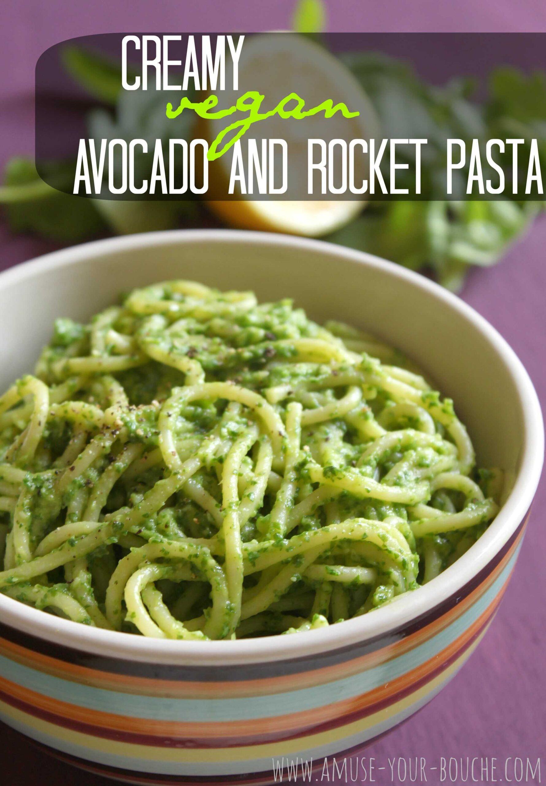 Creamy avocado and rocket pasta Easy Cheesy Vegetarian