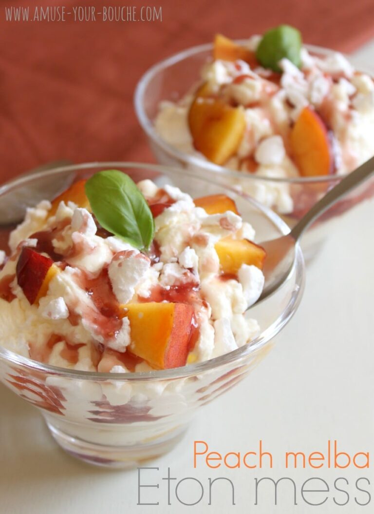 Peach melba Eton mess