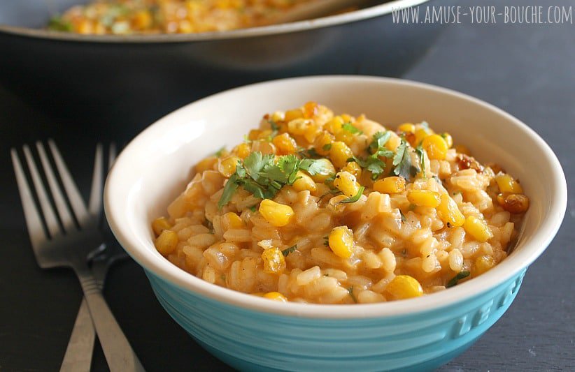 Roasted corn risotto with smoked paprika