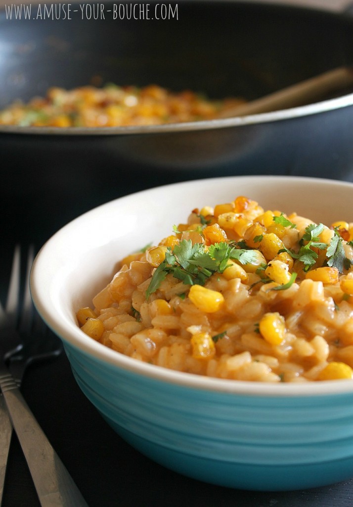 Roasted corn risotto with smoked paprika