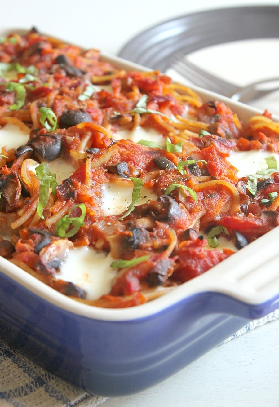 Spaghetti And Meatballs Casserole Easy Cheesy Vegetarian