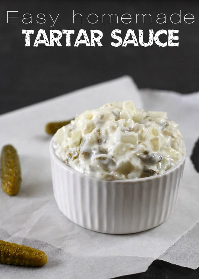 Easy homemade tartar sauce - takes just 5 minutes, and 4 ingredients! / amuse-your-bouche.com