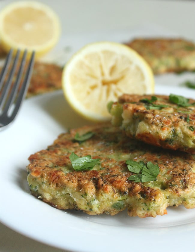 Broccoli and feta fritters