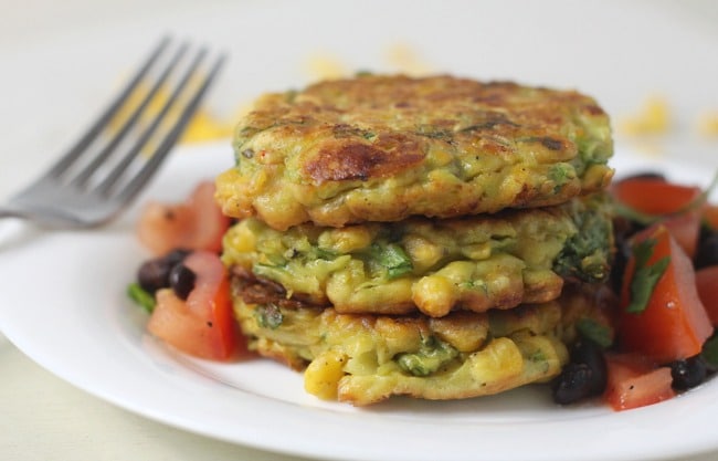 Corn and avocado fritters - crispy yet creamy, with just a hint of spice!