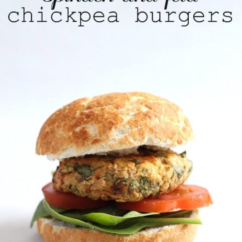 Spinach and feta chickpea burgers Easy Cheesy Vegetarian