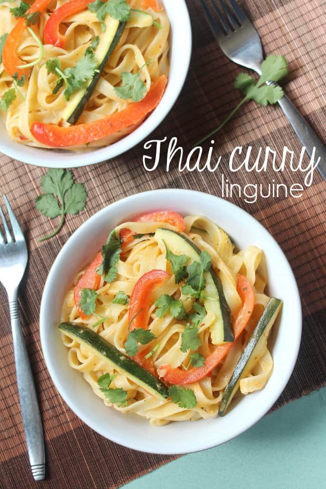 Thai curry linguine - a ridiculously tasty pasta dish in just 15 minutes!