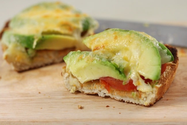 Cheesy tomato and avocado toasts - like cheese on toast, but infinitely better