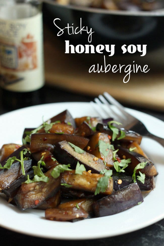 Sticky honey soy aubergine - the flavours in this dish are RIDICULOUS