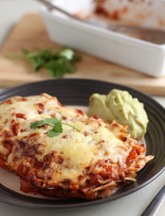 One perfect portion of veggie enchiladas that only take 10 minutes to prepare - enchiladas don't have to be only for a crowd!