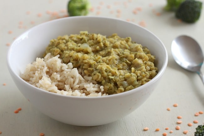 Curried broccoli dal - hearty, healthy, and cheap to make! Perfect comfort food.