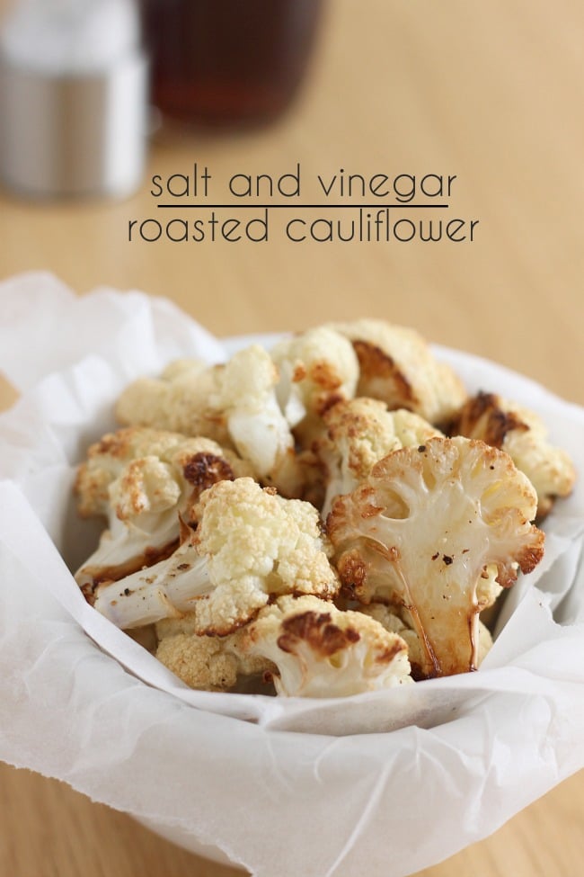 Salt and vinegar roasted cauliflower - a super healthy, low carb snack that's just as tasty as greasy salt and vinegar crisps!