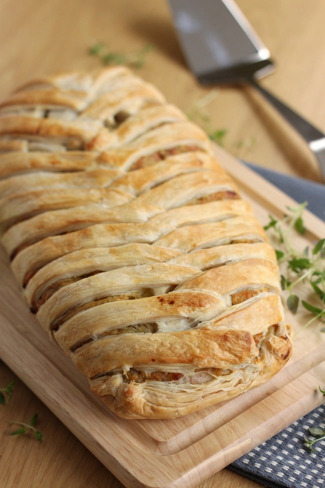 Cheese and onion plait - making the plait is so much easier than it looks! A great veggie option for Christmas Day