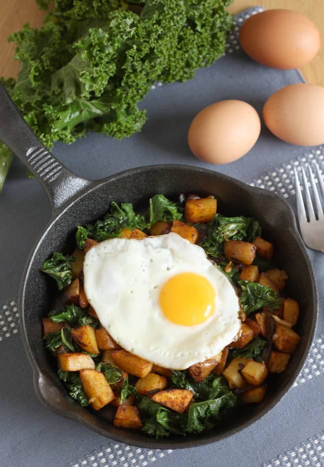 Kale and potato breakfast hash