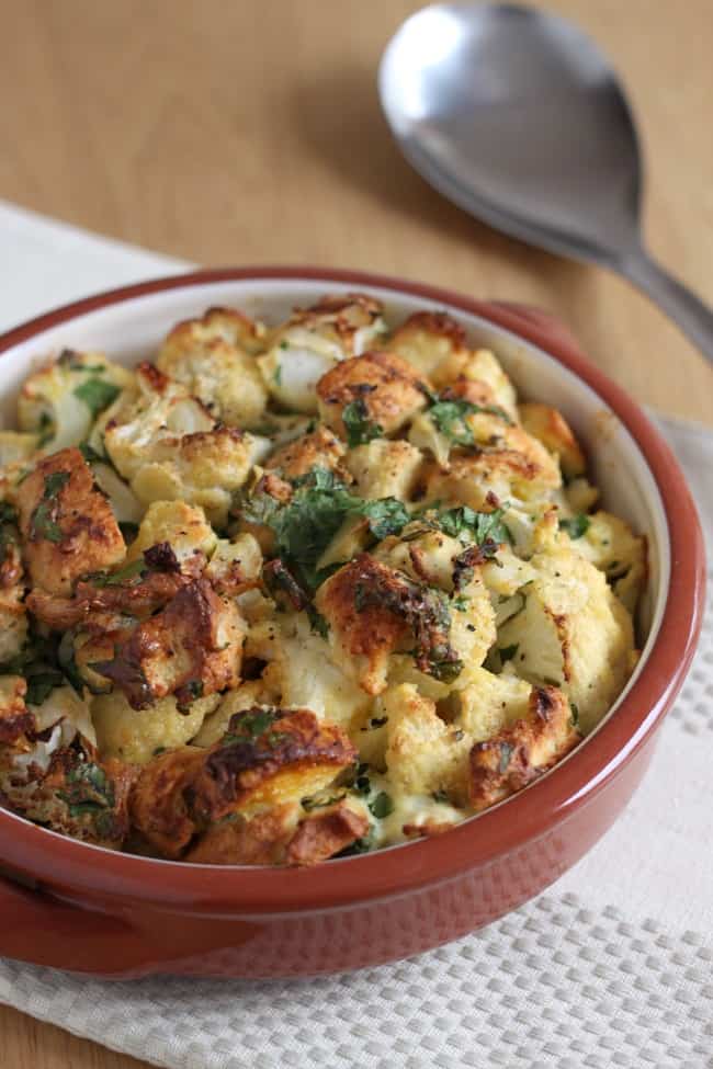 Roasted garlic and cauliflower stuffing - so tasty, and relatively low carb too!