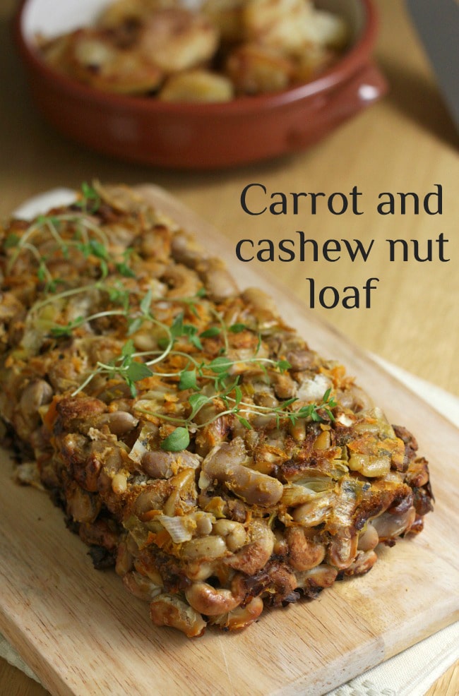 Carrot and cashew nut loaf - only takes 15 minutes to throw together! Great for a veggie Christmas dinner :)