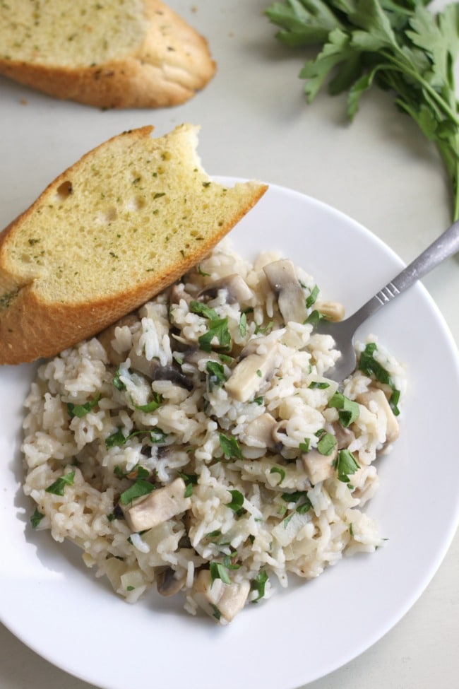 Cheater's 15 minute mushroom risotto - risotto in minutes!
