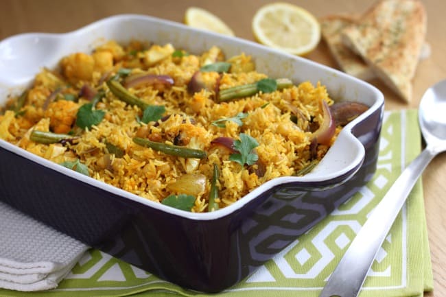 Easy chickpea biryani - serve with a veggie curry sauce, or just a dollop of mango chutney if you're feeling lazy!