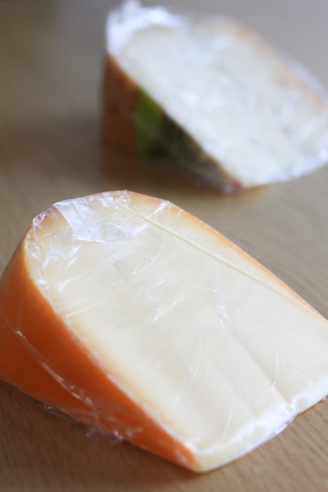 Dutch gouda cheese - used to make a cheesy avocado soufflé!