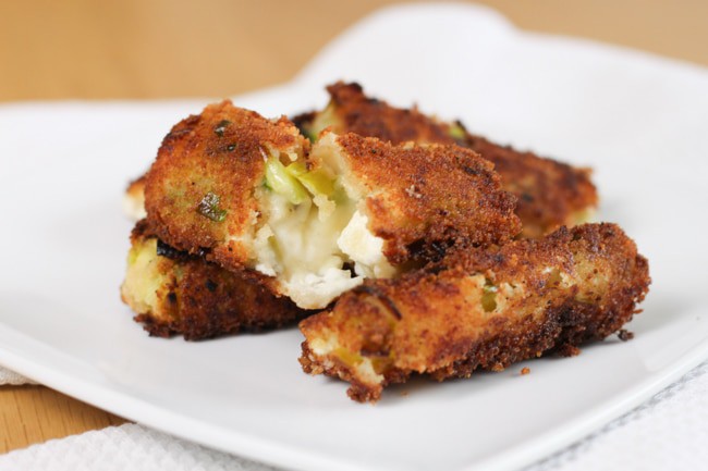 Leek and feta croquettes - these are basically FRIED BECHAMEL SAUCE. They are ridiculous, but SO good!