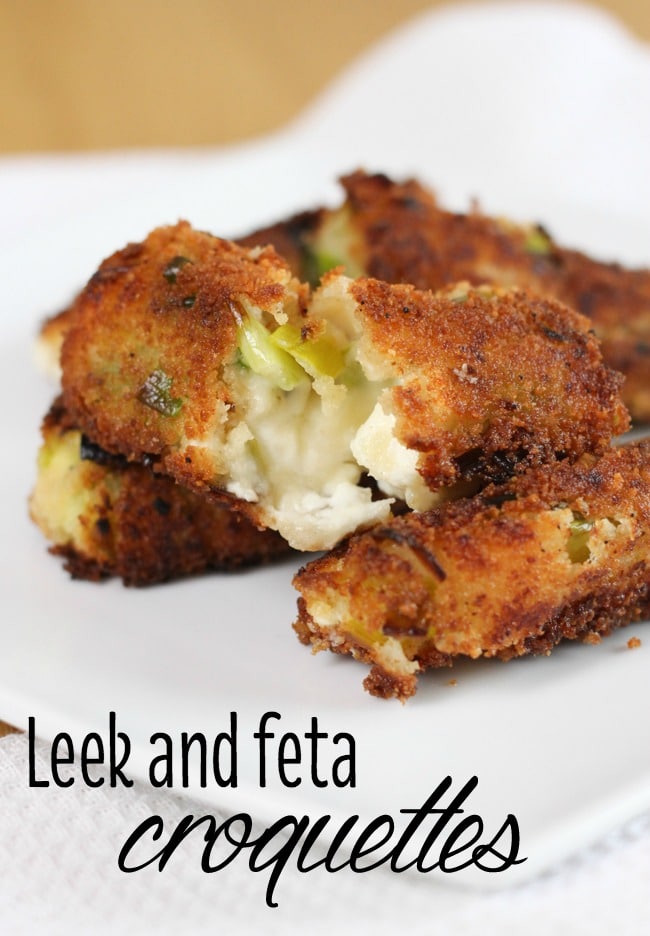 Leek and feta croquettes - these are basically FRIED BECHAMEL SAUCE. They are ridiculous, but SO good!