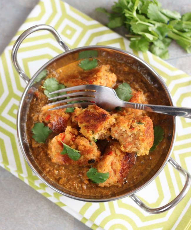 Carrot and red lentil koftas - an easy vegan idea for serving with your favourite curry sauce, so tasty!