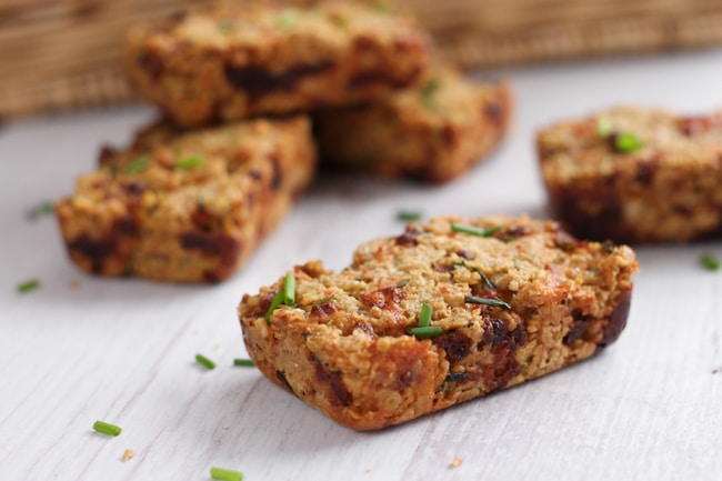Cheese and chive savoury flapjacks - these are SO easy to make.