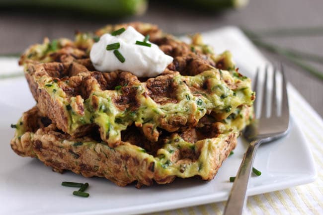Courgette fritter waffles