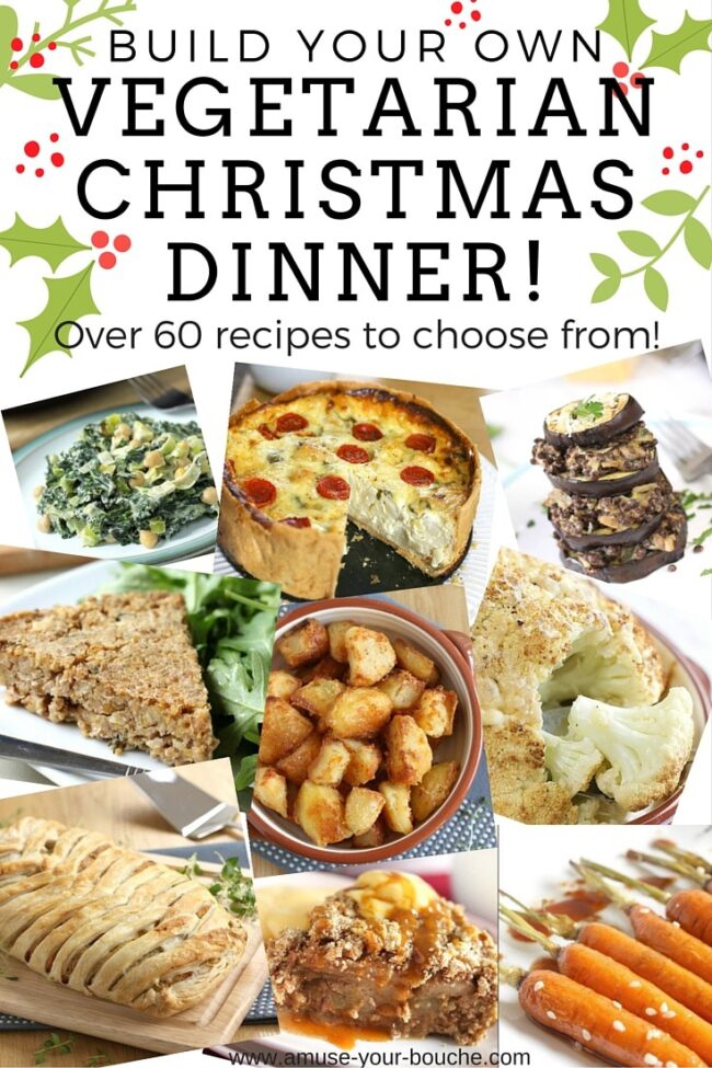 Build your own vegetarian Christmas dinner! Over 60 recipes to choose from - just pick one dish from each category and you've got a perfect, irresistible vegetarian or vegan Christmas dinner!