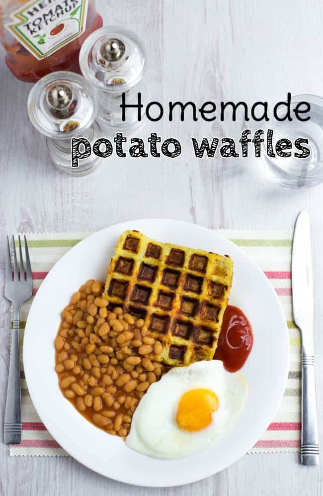 Homemade potato waffles - these childhood favourites are crisp on the outside, and fluffy in the middle! Unlike the shop-bought version, you can decide exactly what goes into them - I used garlic powder and they were seriously tasty! Vegetarian and vegan too :)