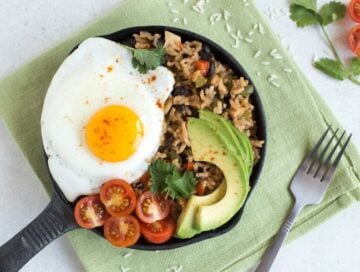 Breakfast rice and beans Easy Cheesy Vegetarian