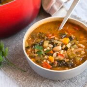 Tuscan Bean and Veggie Soup - Easy Cheesy Vegetarian