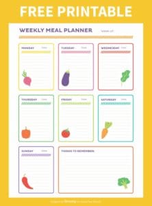Free Weekly Meal Planner Printable - Easy Cheesy Vegetarian