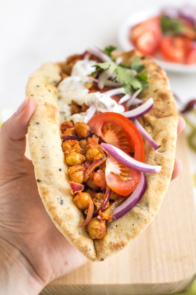 Indian roasted chickpea flatbreads - Easy Cheesy Vegetarian