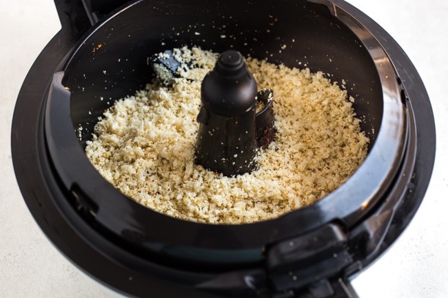 Cauliflower rice cooked in an Actifry air fryer