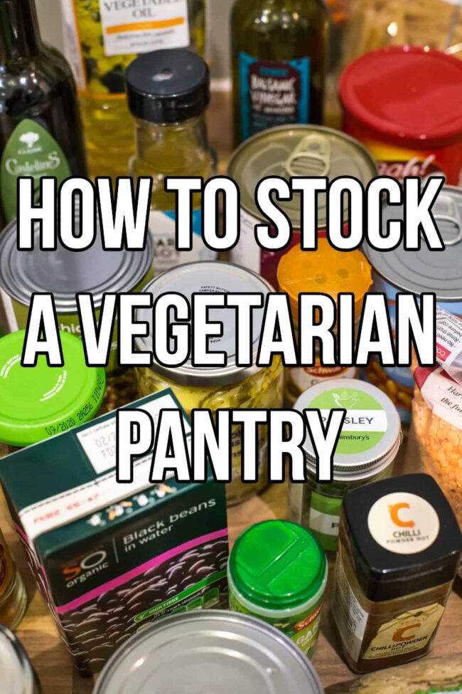 Collection of vegetarian pantry items