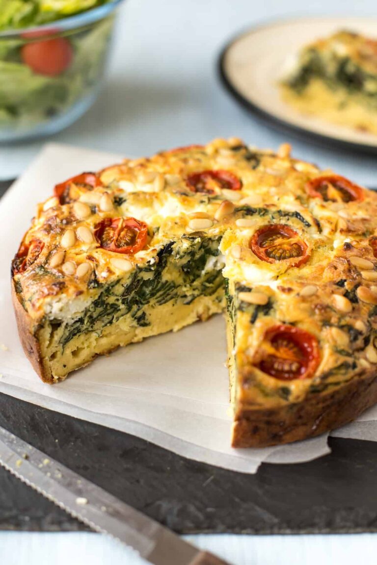 Spinach and Goat’s Cheese Self-Crusting Quiche