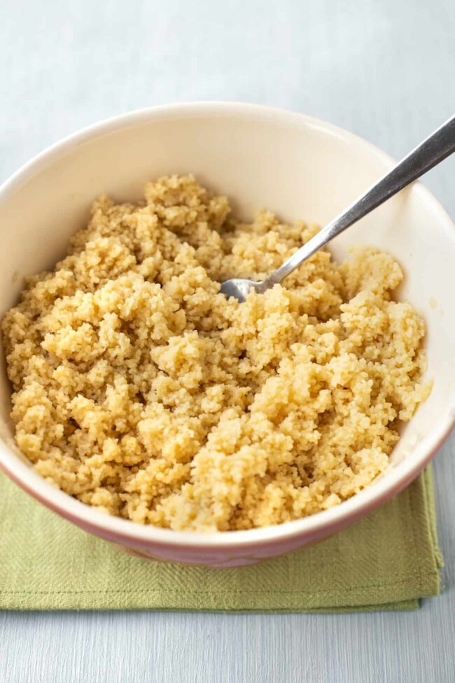 Fluffy couscous in a bowl.