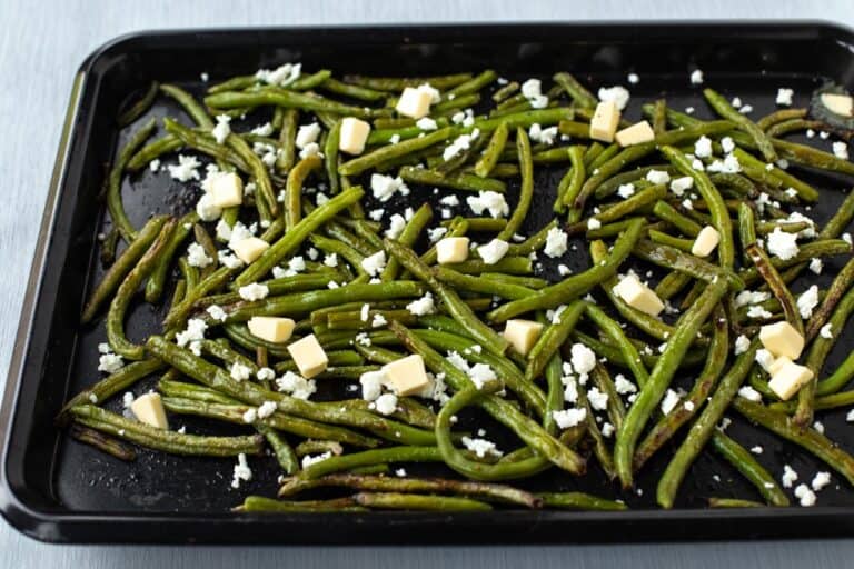 Roasted Frozen Green Beans (with Feta and Lemon)