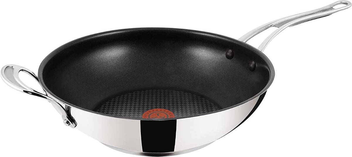 A non-stick wok on a white background.