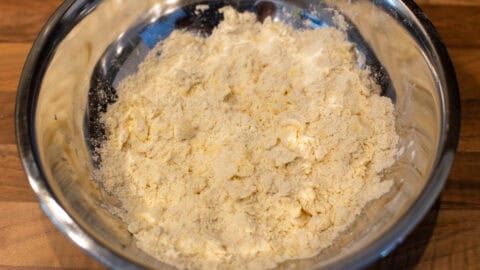 Flour and butter mixture in a bowl.