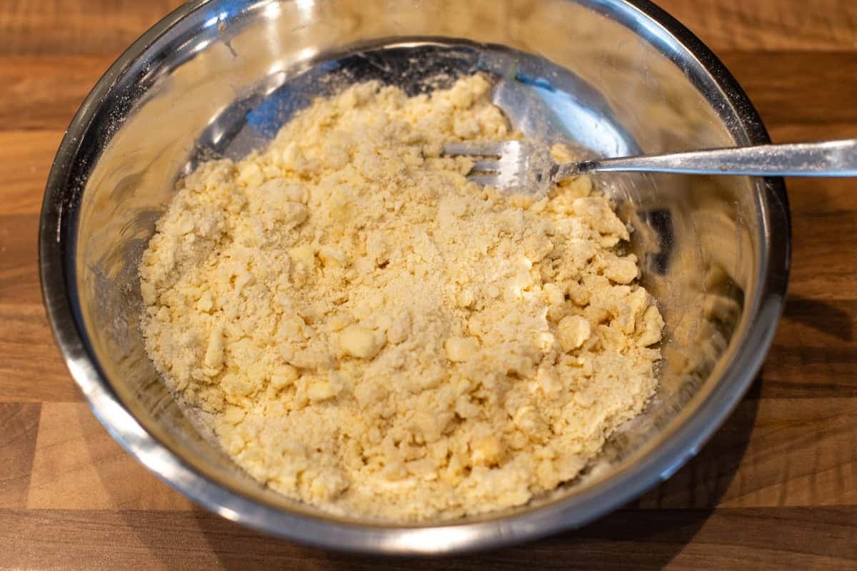 Easy crumble mixture in a bowl.