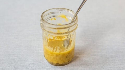 An easy homemade French dressing in a small jar.